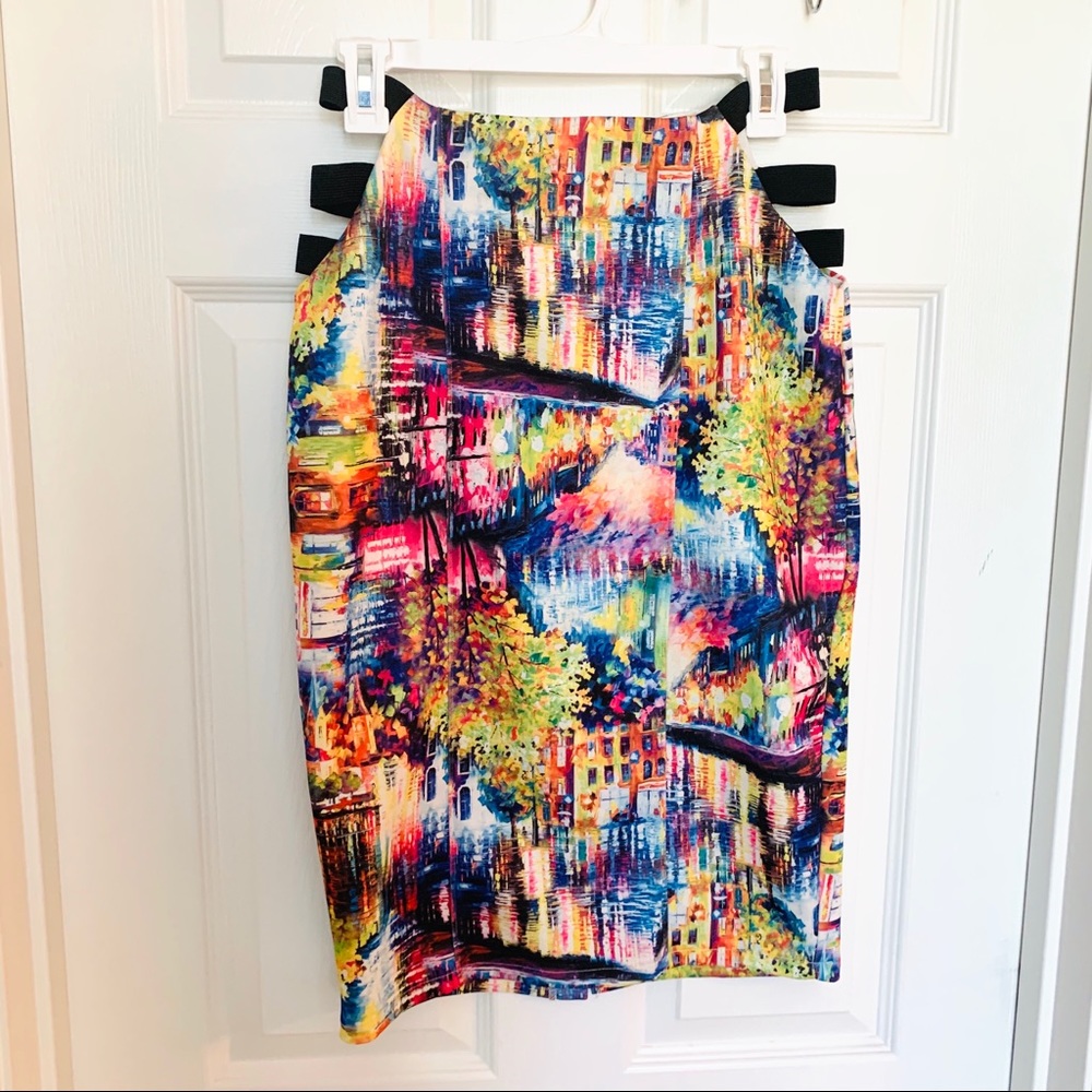 Mustard Seed Colorful Printed Skirt